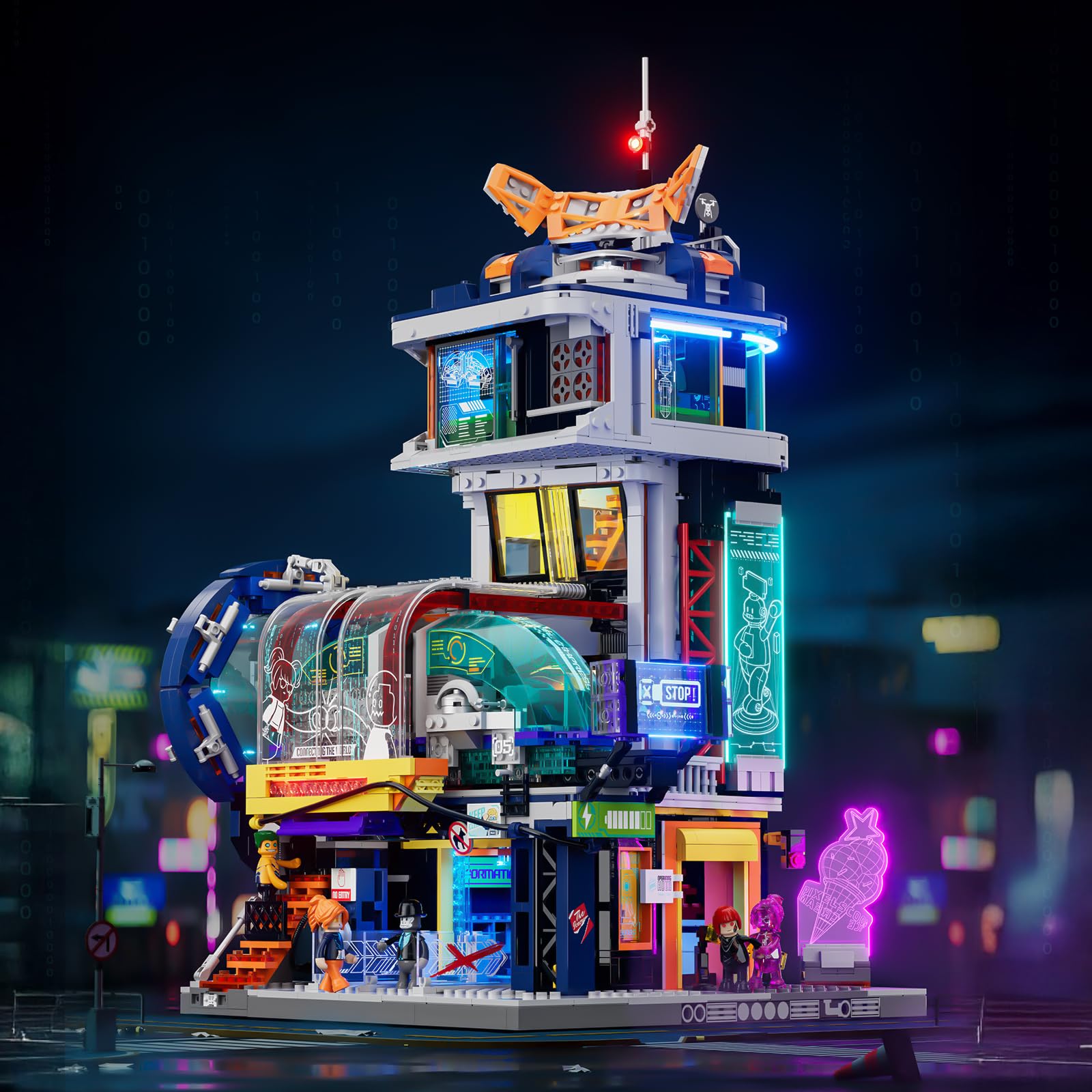 Lumibricks Cyberpunk Schwebezug-Station Baustein-Set