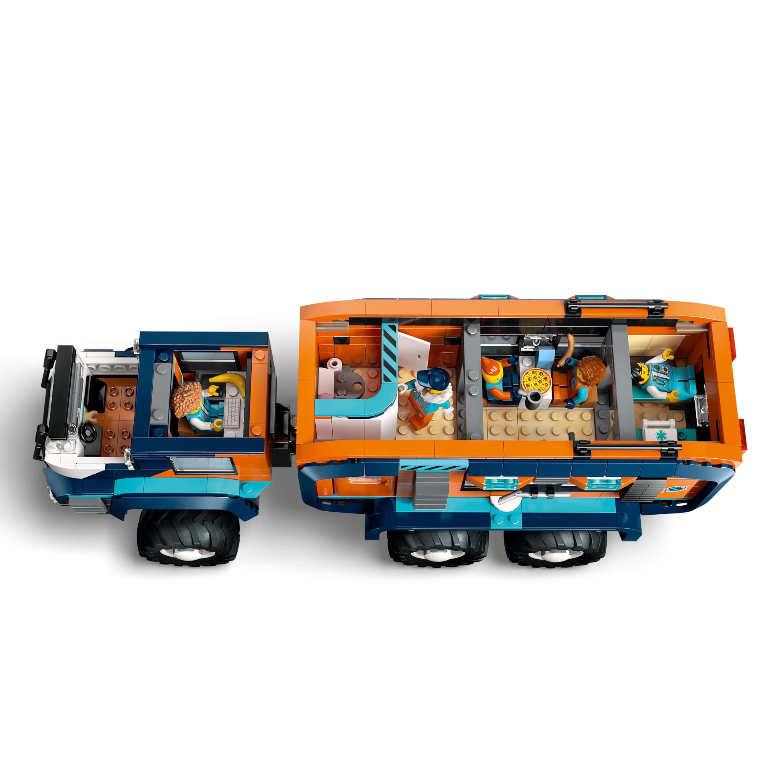 LEGO City Arktis-Truck mit Labor 60471, Erkundungsfahrzeug mit Lenkung & Federung, inkl. Schneescooter, 5 Figuren & 3 Wölfe