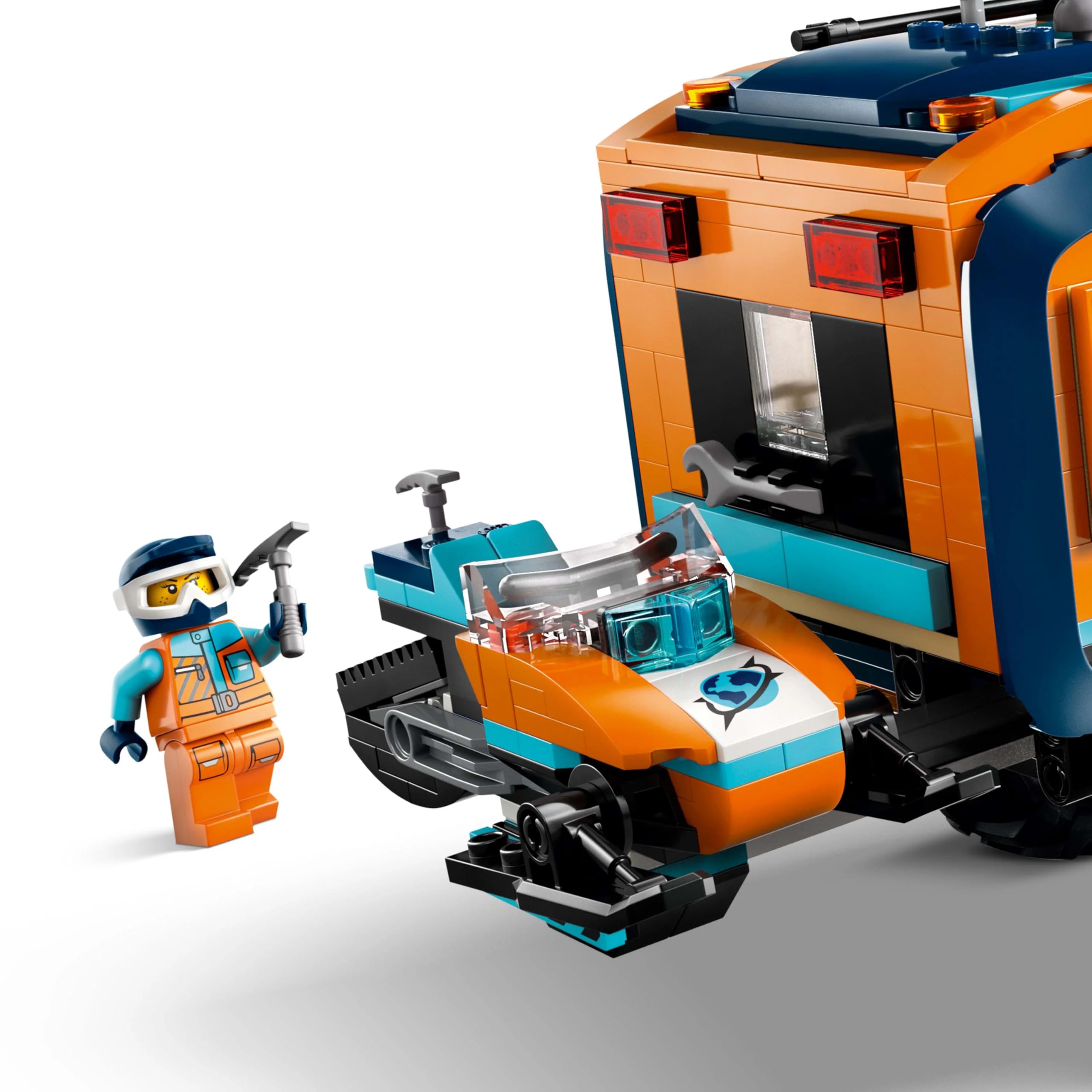 LEGO City Arktis-Truck mit Labor 60471, Erkundungsfahrzeug mit Lenkung & Federung, inkl. Schneescooter, 5 Figuren & 3 Wölfe
