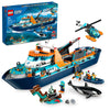 LEGO City Arktis-Forschungsschiff 60368, schwimmendes Spielzeug-Boot mit Hubschrauber, Schlauchboot & ROV-Sub, ab 7 Jahren