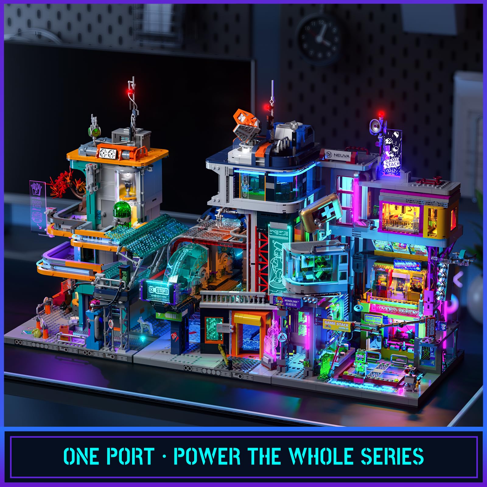 Lumibricks Cyberpunk Schwebezug-Station Baustein-Set